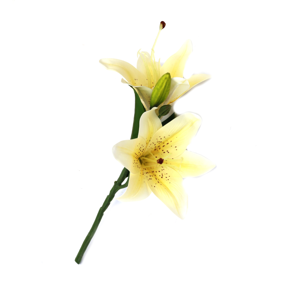 Artificial Lily Stem 350 mm, Light Yellow Color