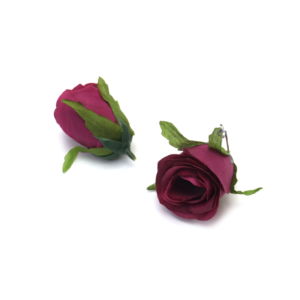 Textilă de culoare roz 35 mm cu ciot de montare violet - 2 bucăți