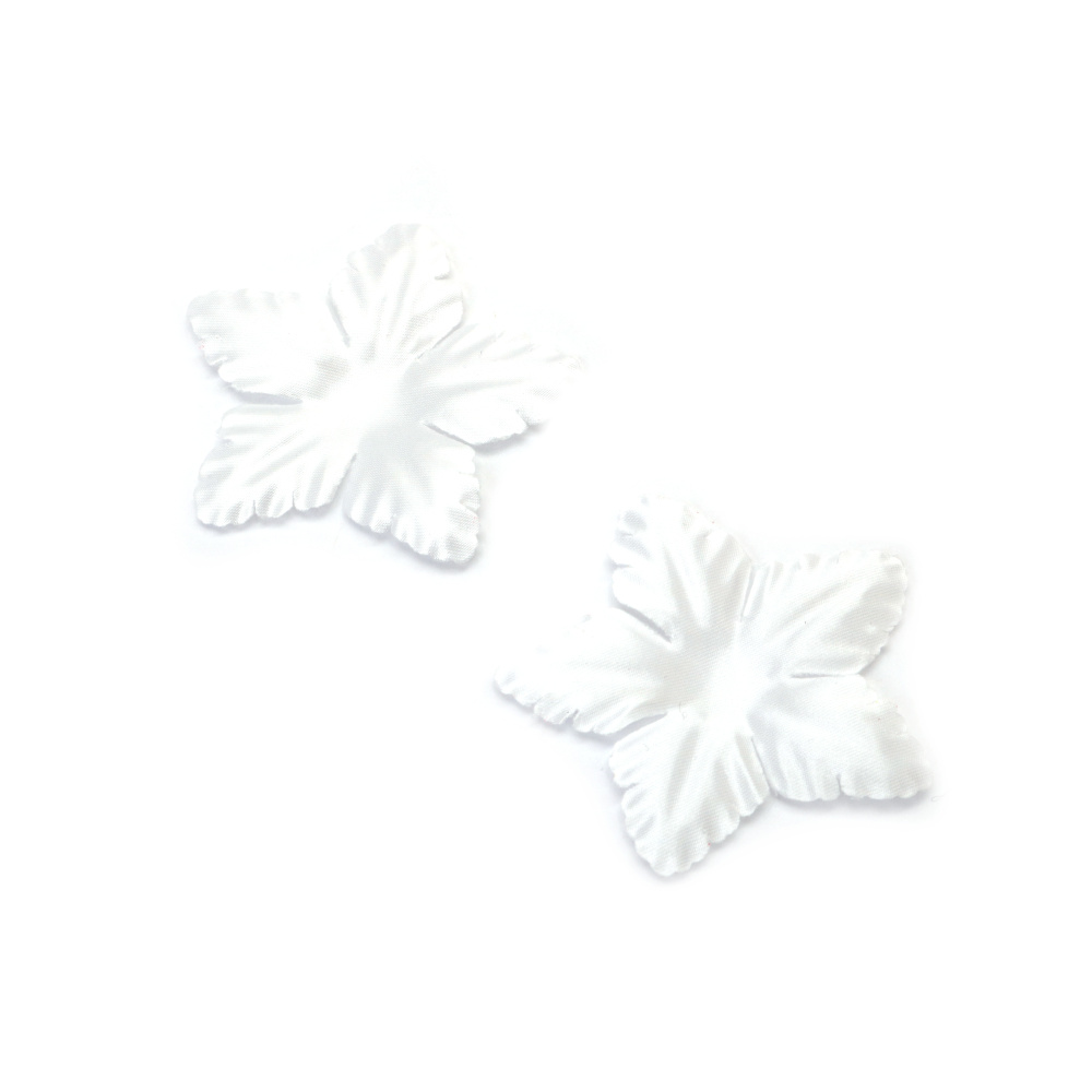 Floare textilă pentru decor 65 mm culoare alb - 5 grame ~25 bucăți