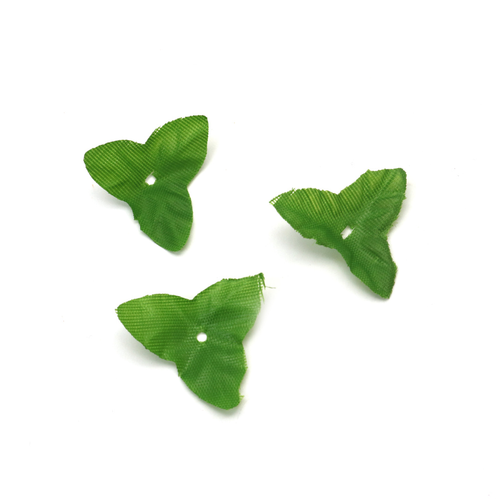 Foglie di edera artificiali in tessuto verde, 35 mm, con foro centrale – confezione da 3 g (circa 59 pz) per lavori creativi fai-da-te, cucito, scrapbooking e composizioni floreali