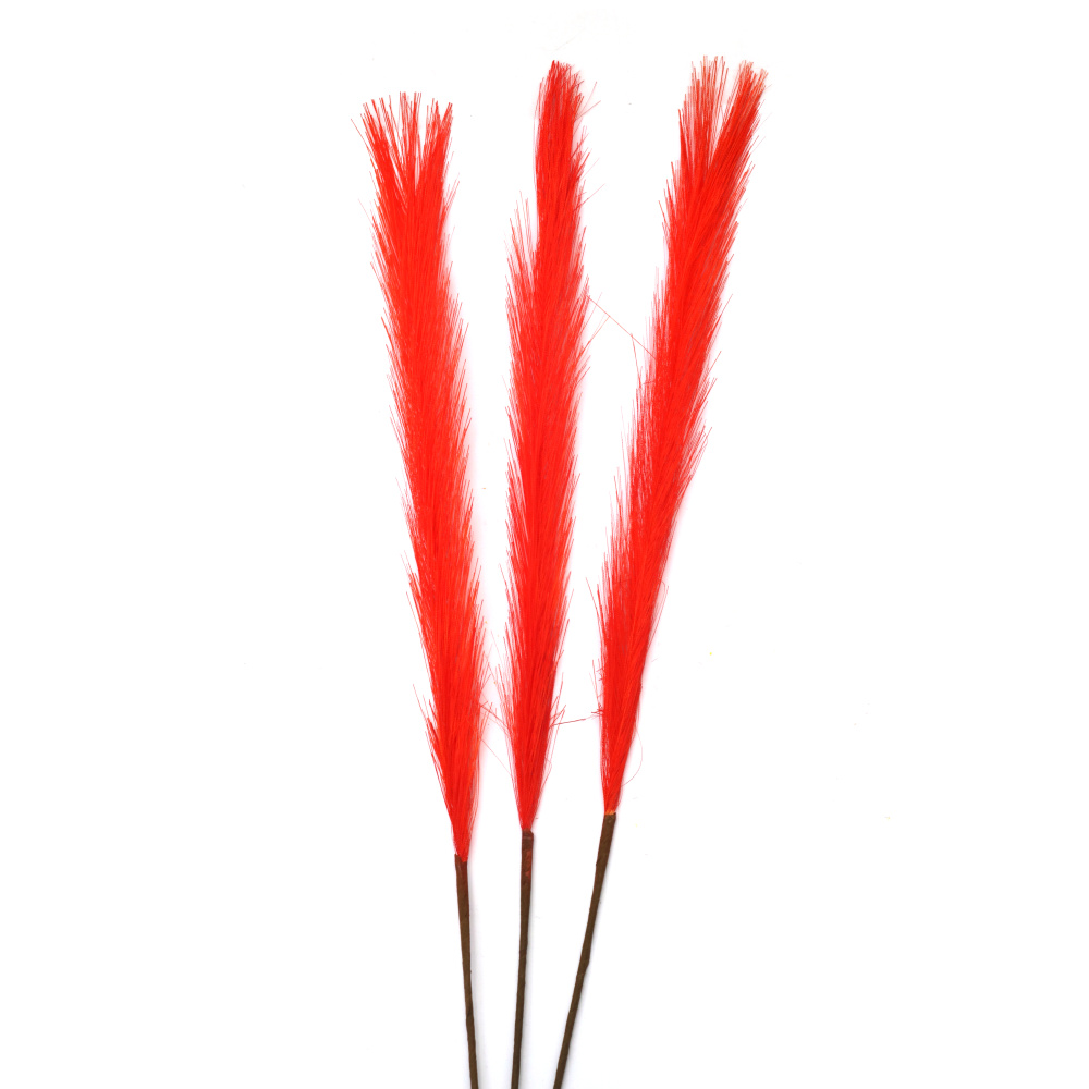 Creangă de iarbă de pampas pentru decor 460 mm culoare portocalie - 3 bucăți