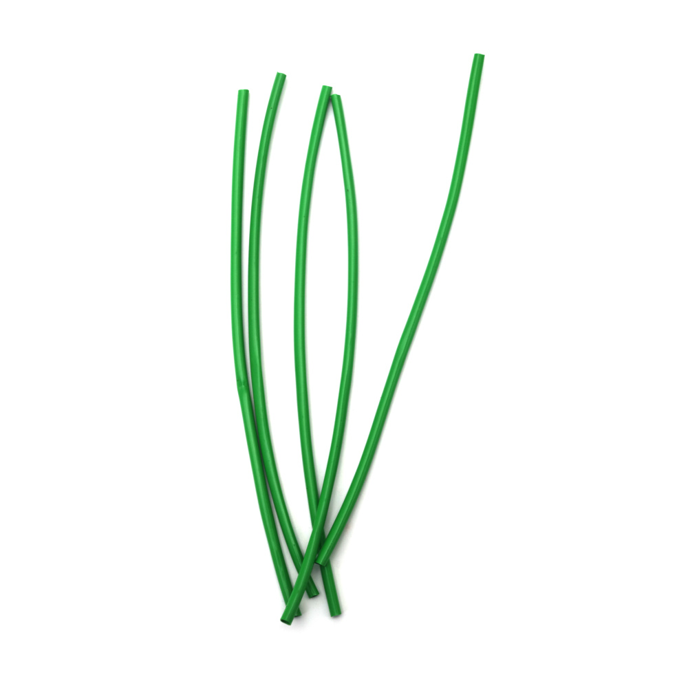 Tije de flori din plastic 250 mm verde - 5 bucăți