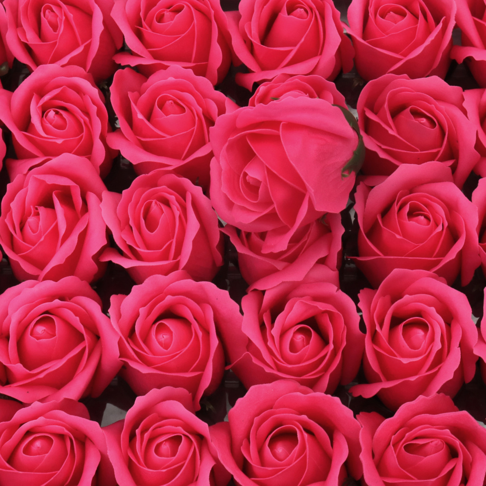 Romantic Dark Pink Scented Soap Rose 50 mm – Perfect for Elegant Gifts, Floral Arrangements & Home Decor