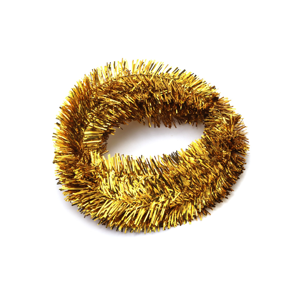 Ghirlandă de Crăciun pentru decor, culoare galben strălucitor, 3,5 cm ~ 5 metri