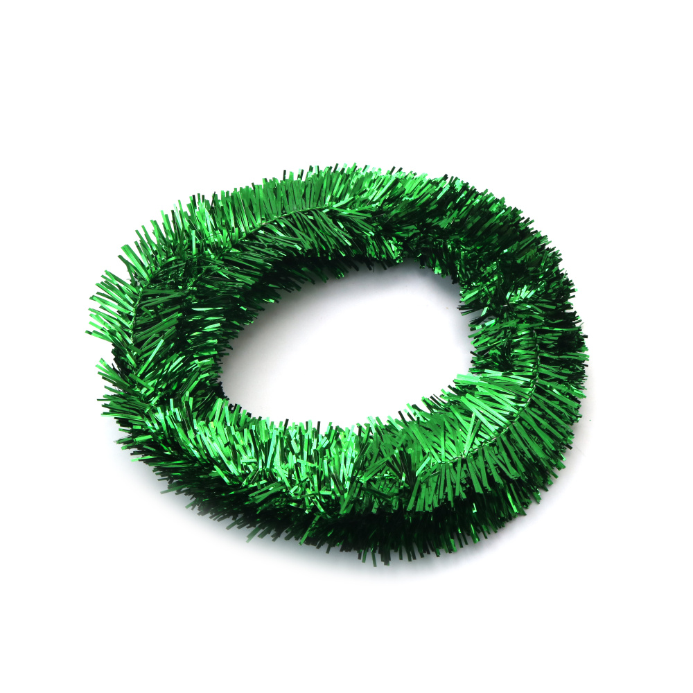 Ghirlandă de Crăciun pentru decor, culoare verde strălucitor, 3,5 cm ~5 metri