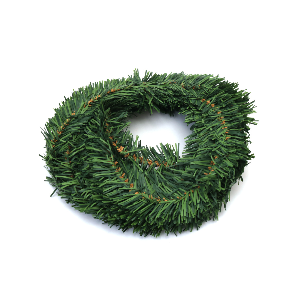 Ghirlandă de Crăciun decorativă, culoare verde, lățime 4 cm ~5 metri