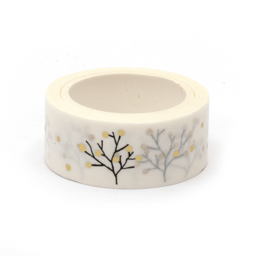 Decorative tape paper 15 mm tree of life  -5 meters