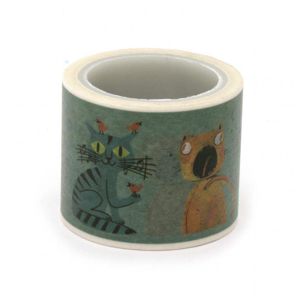 Decorative paper tape 30 mm cats - 5 meters