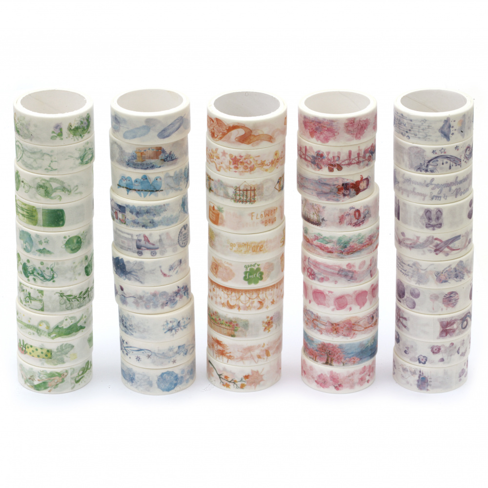 Paper Decorative Tape WASHI TAPE YD - Love / 15 mm  / 3 meters -1 piece