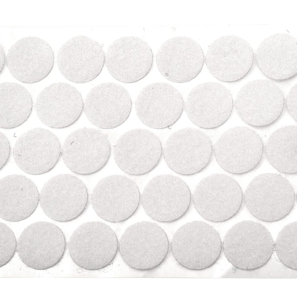 Circle of velcro 20 mm color white -20 pieces