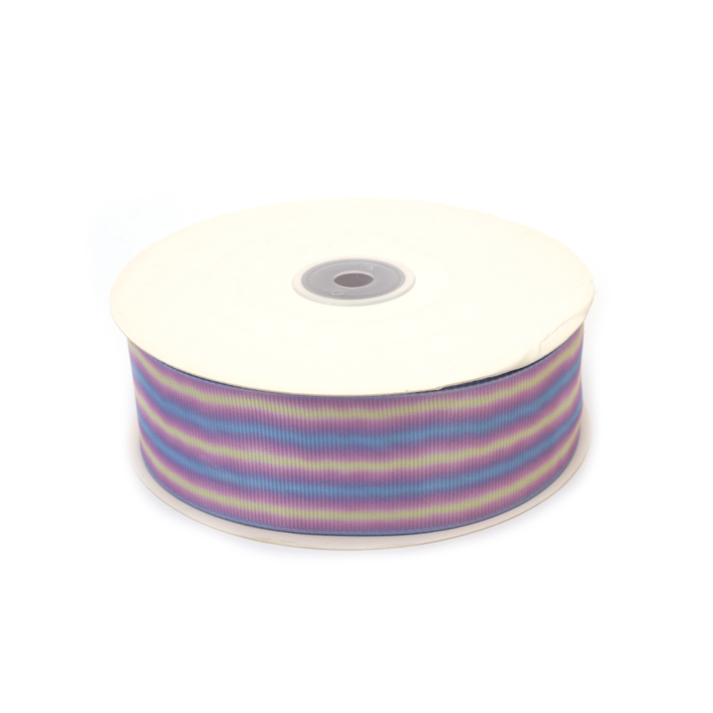 Cinta de satén grosgrain con rayas horizontales, colores vivos, 40 mm - 2 metros