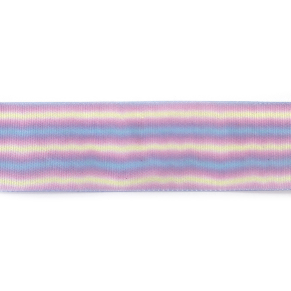 Cinta de satén grosgrain con rayas horizontales, colores vivos, 40 mm - 2 metros