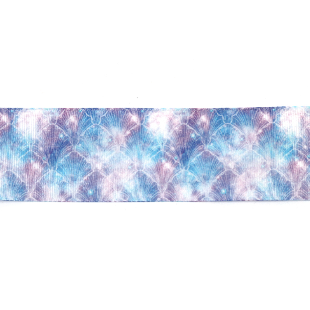 Cinta grosgrain satinada 40 mm, tonos azul y morado surtidos - 2 metros