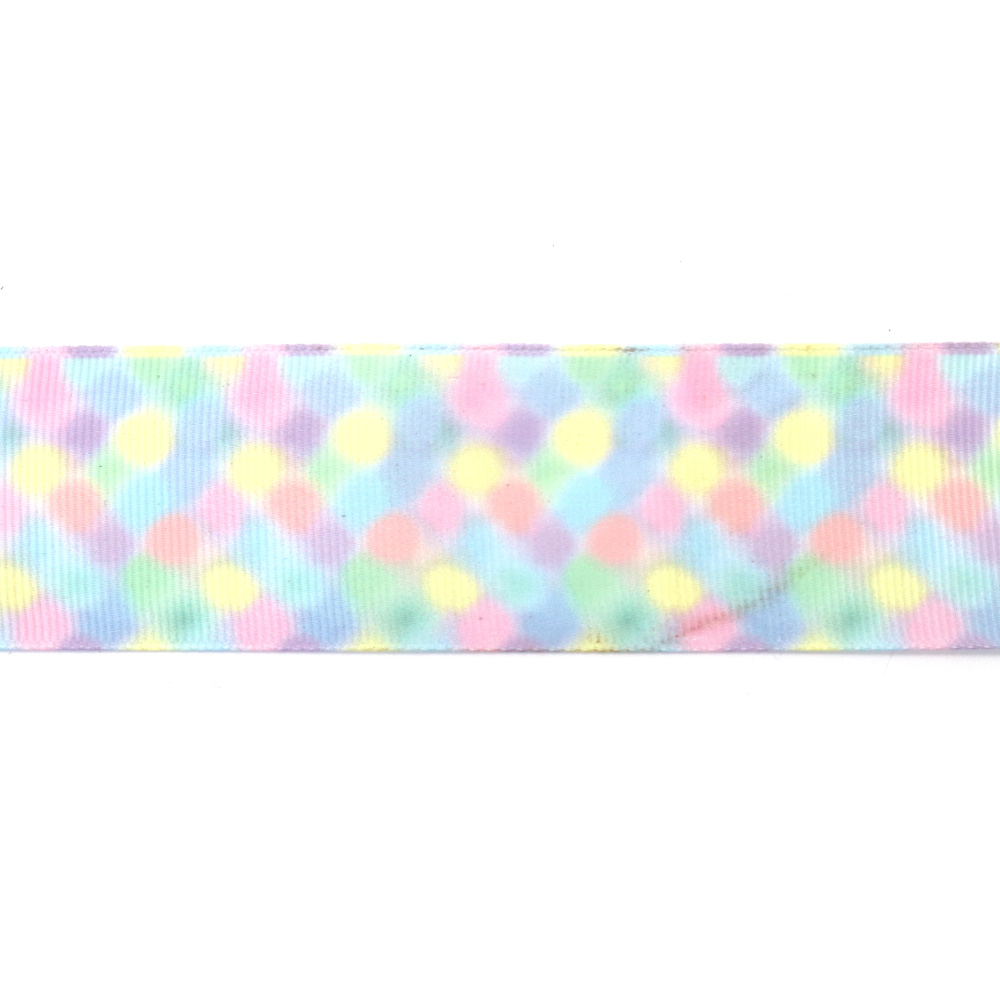 Cinta grosgrain satinada 40 mm, colores pastel - 2 metros