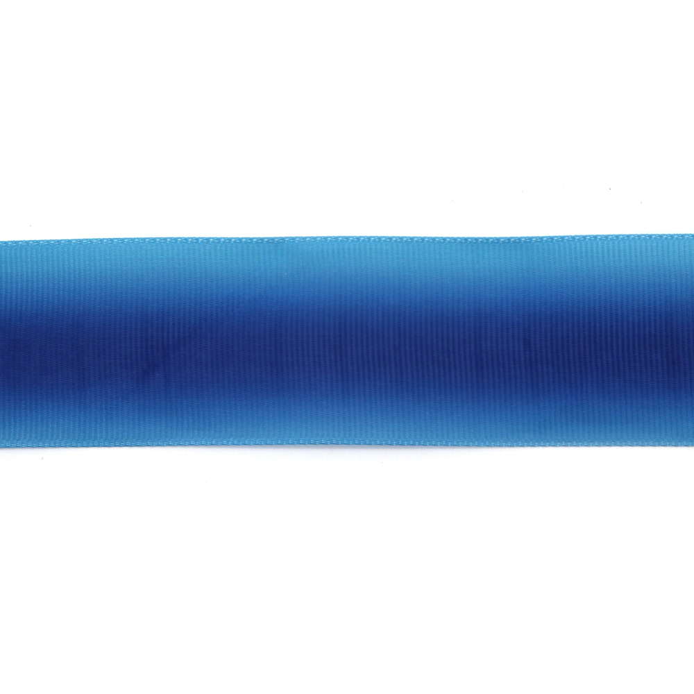 Nastro grosgrain satinato 40 mm, blu cangiante - 2 metri
