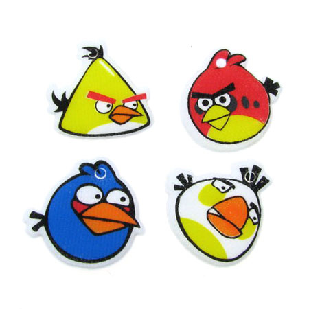 Silicone Figure with Glitter Powder / ANGRY BIRDS / 30 mm - 10 pieces