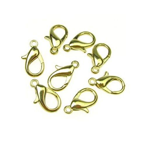 Lobster Claw Clasp 7x14 mm white gold -50 pieces