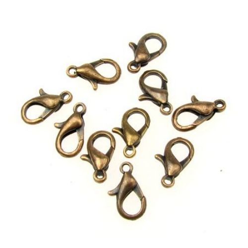 Lobster Claw Clasp Jewellery Making 6x12 mm honey color -50 pieces