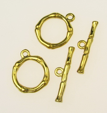 Metal clasp two parts circle 17x20.5 mm, 26x6.5 mm hole 2 mm color gold -5 sets