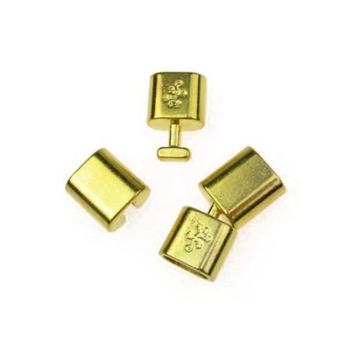Metal clasp two parts 32x14x8 mm hole 6x11 mm color gold -1 set