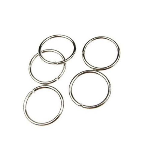 Metal Open Ring for Jewelry Findings, Key-chains, Macrame /  20x2 mm / Silver - 50 pieces