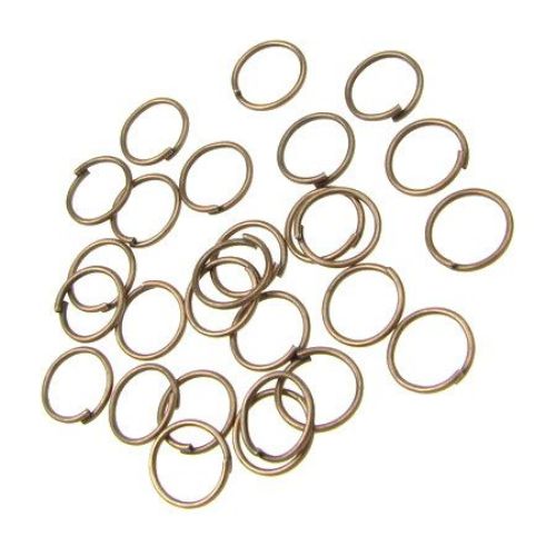 Metal Open Jump Rings for DIY Jewelry / 8x0.7 mm /  Antique Copper - 200 pieces
