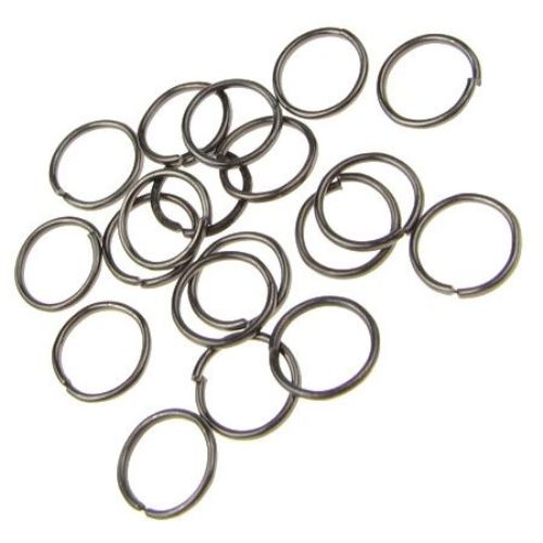 Metal Jump Rings for Jewelry Making / 8x0.7 mm / Graphite - 200 pieces