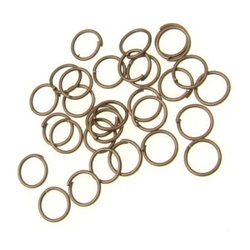 Metal Ring Connectors for Jewelry Design / 7x0.7 mm / Antique Copper - 200 pieces