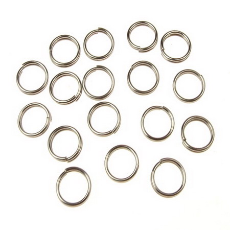 Metal Ring Connectors with Double Loops / 7x0.7 mm / Silver /   ±10 grams - 100 pieces