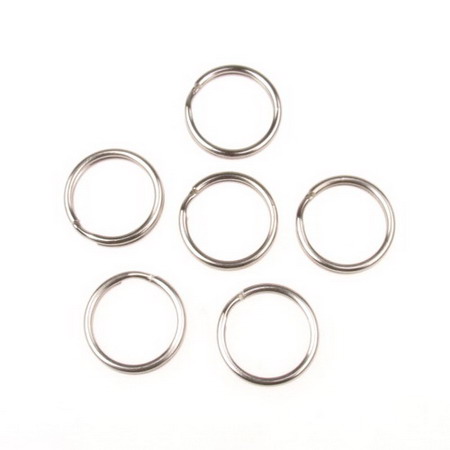 Metal Split Rings with Double Loops / 14x1.5 mm / Silver - 20 pieces