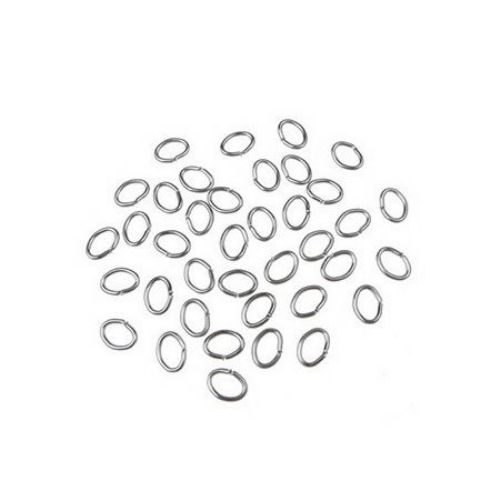 Oval Jewelry Connector / 5x4x0.7 mm / Silver - 200 pieces