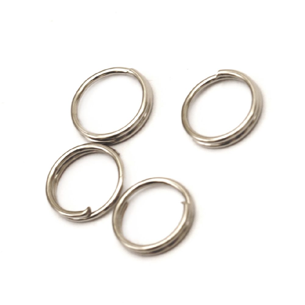 Metal Split Ring with Double Loops / 7x1.5 mm / Silver / - 50 pieces