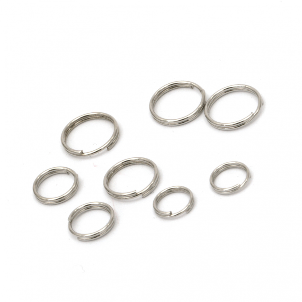 Inel metalic 4 ~ 10x0,5 mm două bobine de culoare argintiu -10 grame