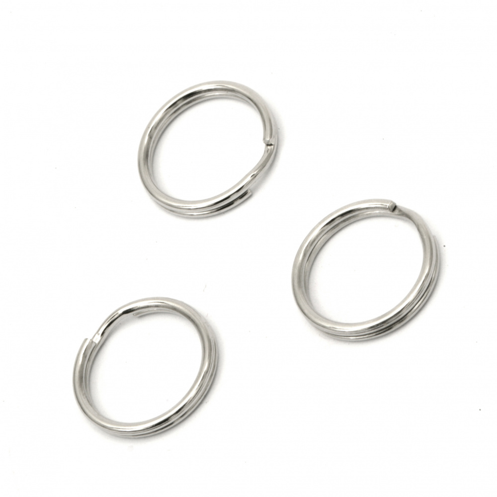 Inel metalic cu două viraje 16x2 mm culoare argintiu -20 bucăți