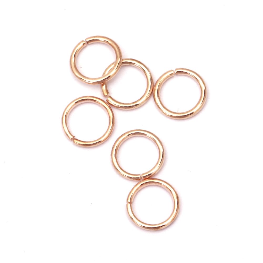 Inel metalic 8x1 mm culoare auriu roz -200 bucăți