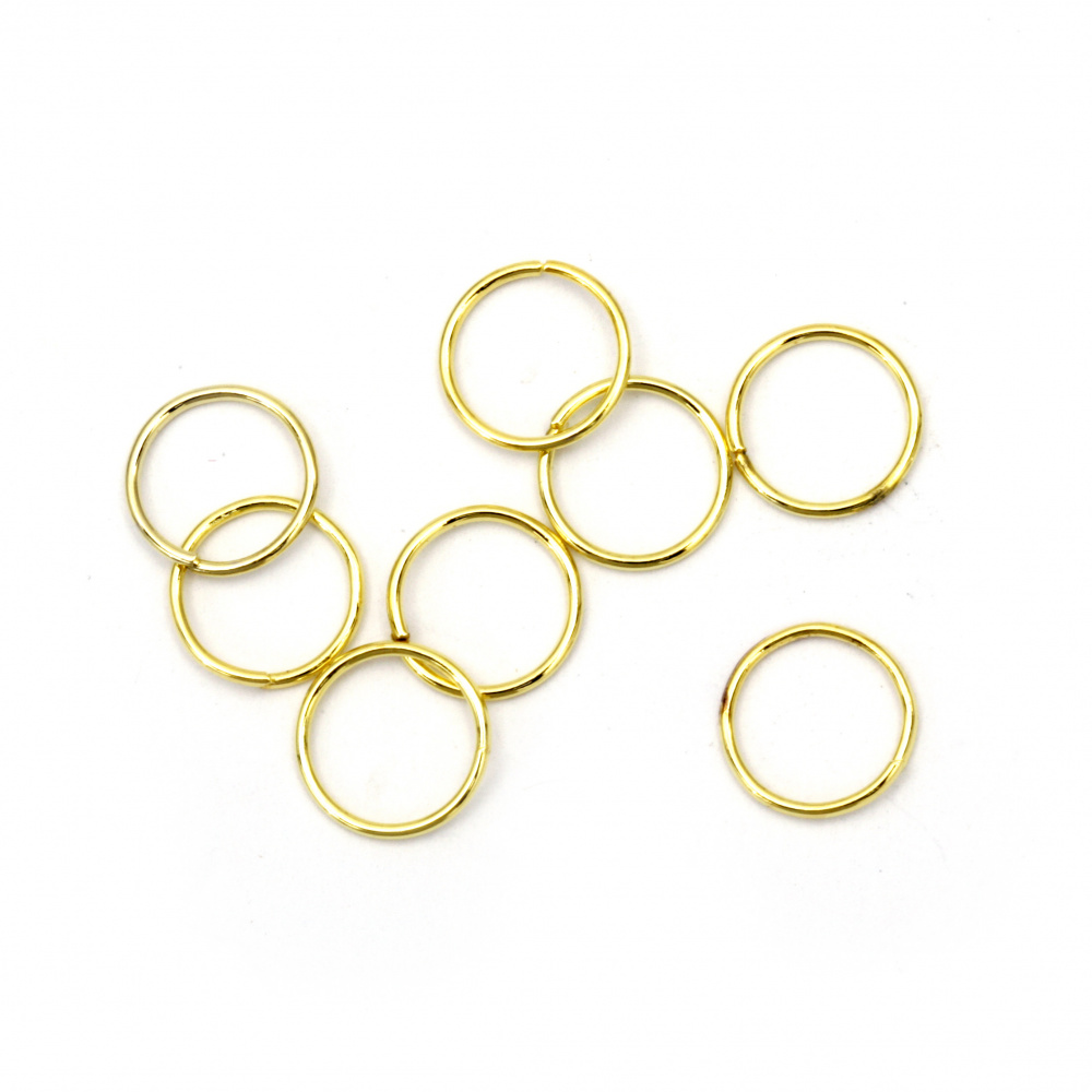 Metal Jump Rings, Jewelry Connectors / 9x0.7 mm / Gold - 200 pieces