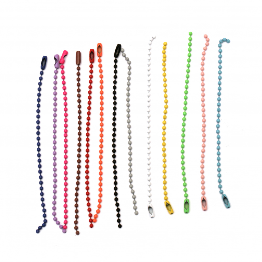 Connecting Ball Chain / 110x2.4 mm / Color: ASSORTED - 20 pieces