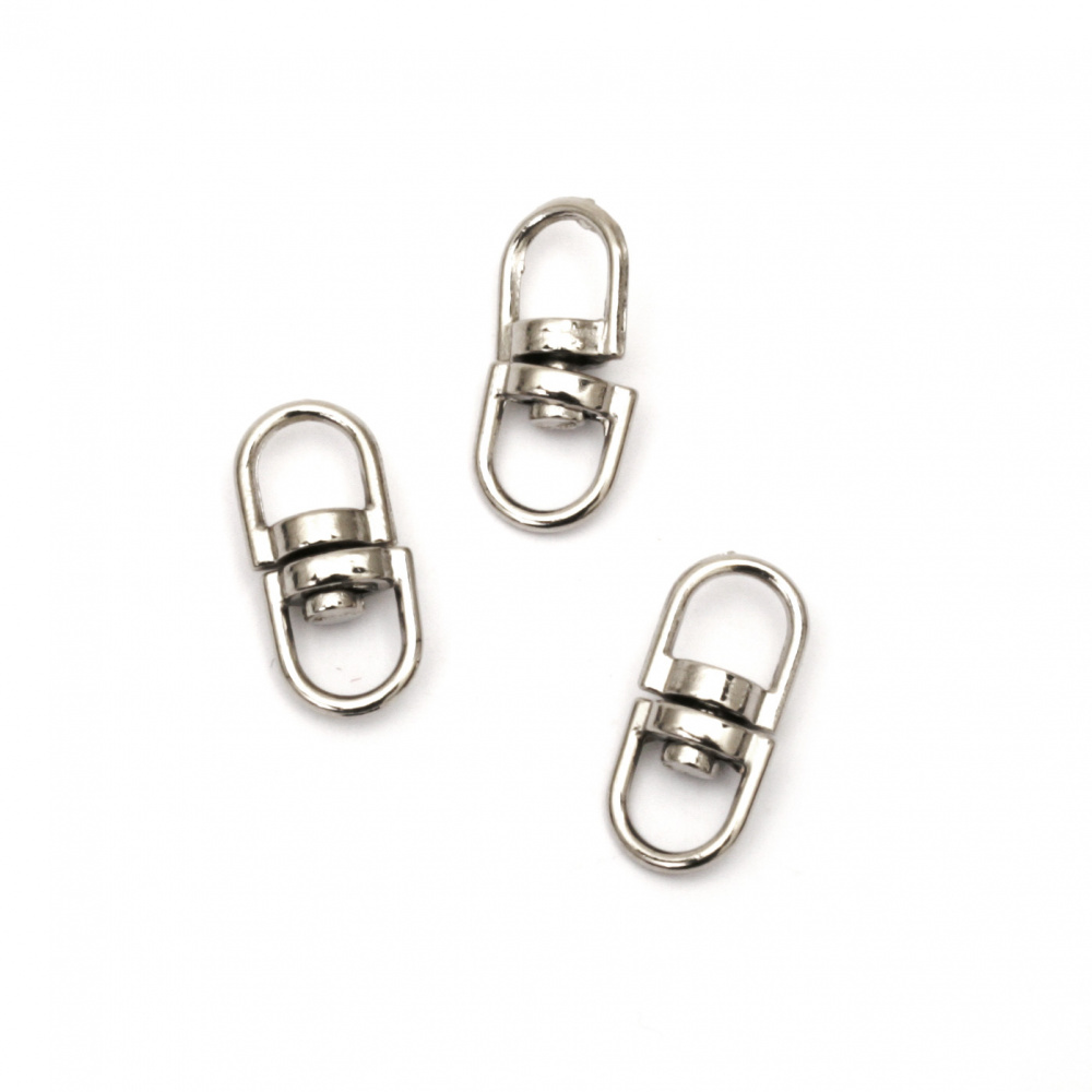 Key Chain Double Ended Swivel Connectors / 8.5x19 mm / Silver - 20 pieces