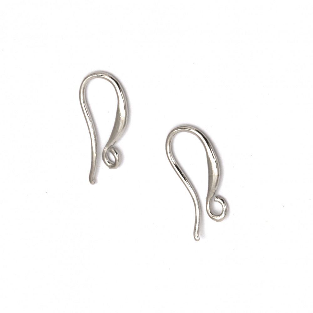 Fish Hook Earrings for DIY Jewelry Making / 15x7 mm / Silver - 10