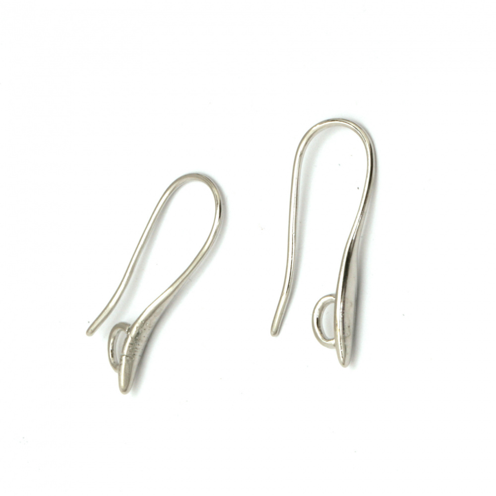 Metal Earring Point, 20x8 mm, Silver Color - Pack of 10