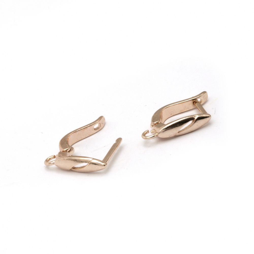 Clasp Earring Connector / 12x10 mm, Hole: 1.5 mm / Gold - 10 pieces