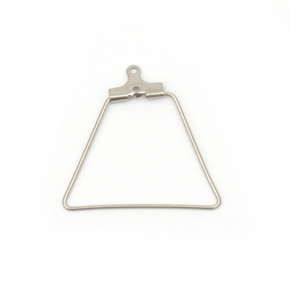 Steel Hoop Earrings for DIY Jewelry Making / 28x26x2 mm /  Hole: 1 mm / Silver - 4 pieces