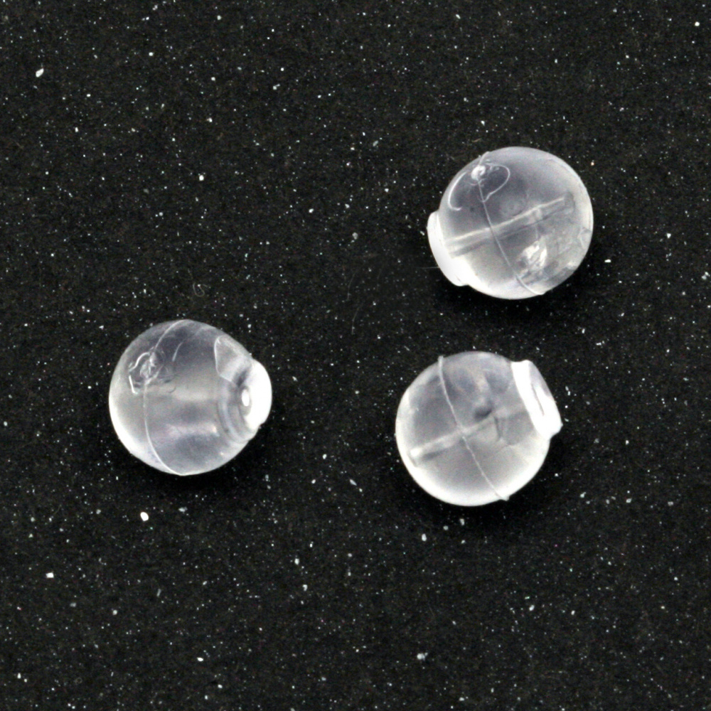 Κούμπωμα για σκουλαρίκι σιλικόνη 6,5 mm τρύπα 0,5 mm -20 τεμάχια