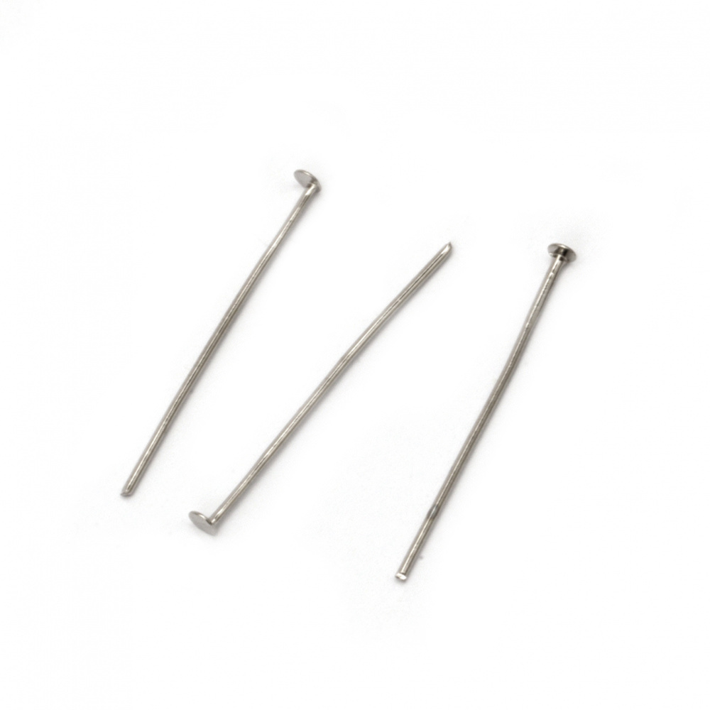 Head Pin for Jewelry Making / 22 mm / Color: Silver - 10 grams ~ 99 pieces