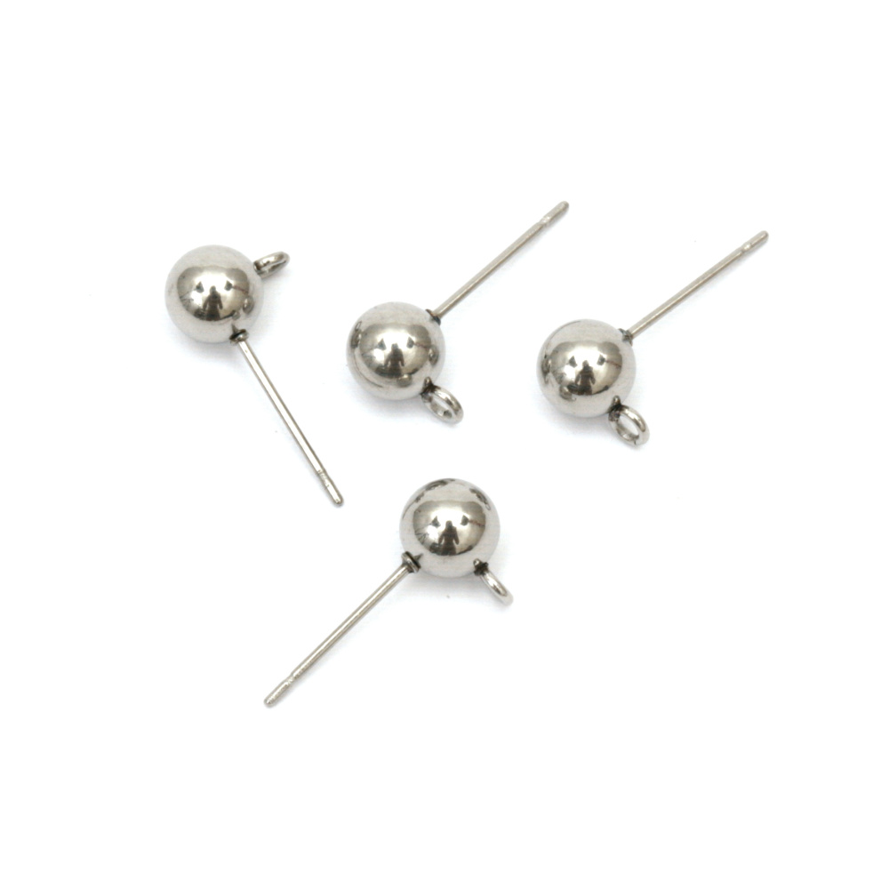 Screw Back Earring Hooks / 16x10 mm, Hole: 1 mm / Color: Silver - 4 pieces