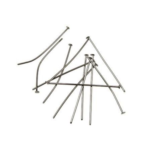 Metal Head Pins for Jewelry Making Findings / 35 mm - 10 grams ~ 65 pieces