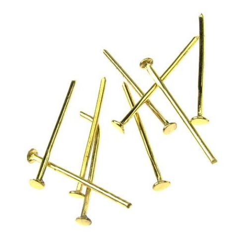 Head Pin Findings for DIY Earrings, Bracelet, Necklace / 18 mm / Gold - 10 grams ± 160 pieces