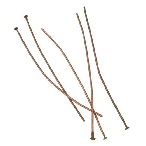 Jewelry Making Head Pins / 65 mm / Copper -10 grams ~ 36 pieces