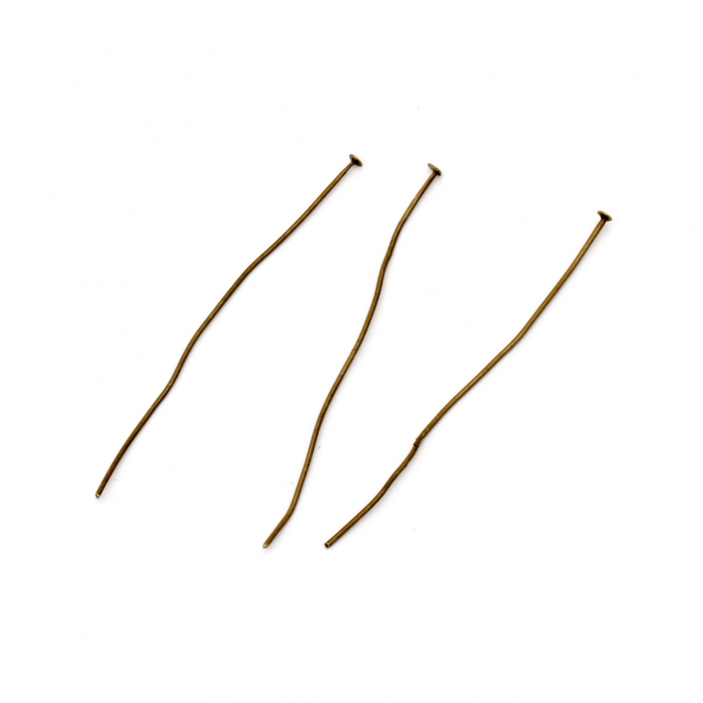 Flat Head Pins /  65 mm / Bronze -10 grams ~36 pieces