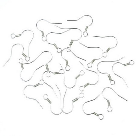 Fish Hooks for DIY Jewelry Making / 15 mm, Hole: 2 mm / Silver - 50 pieces